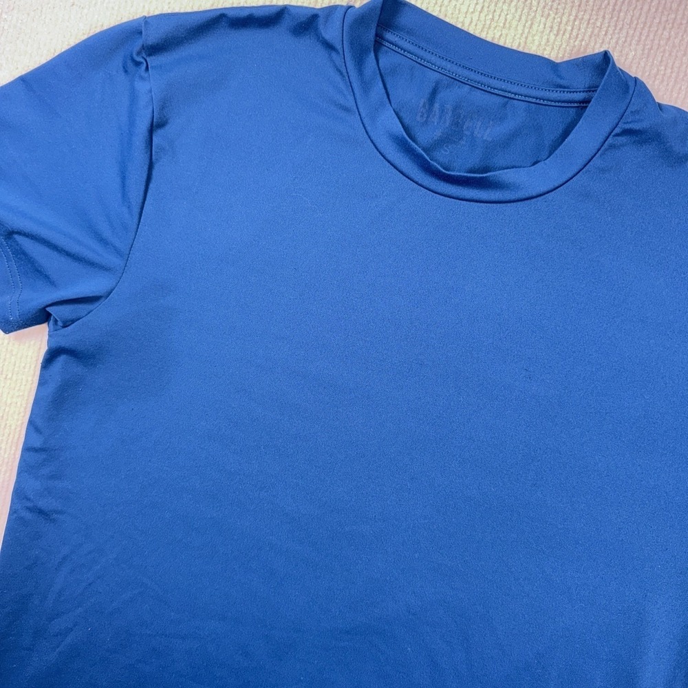 Barbell Apparel Shirt Men Sm Blue Crew Neck Lightweight Active Gym Performance